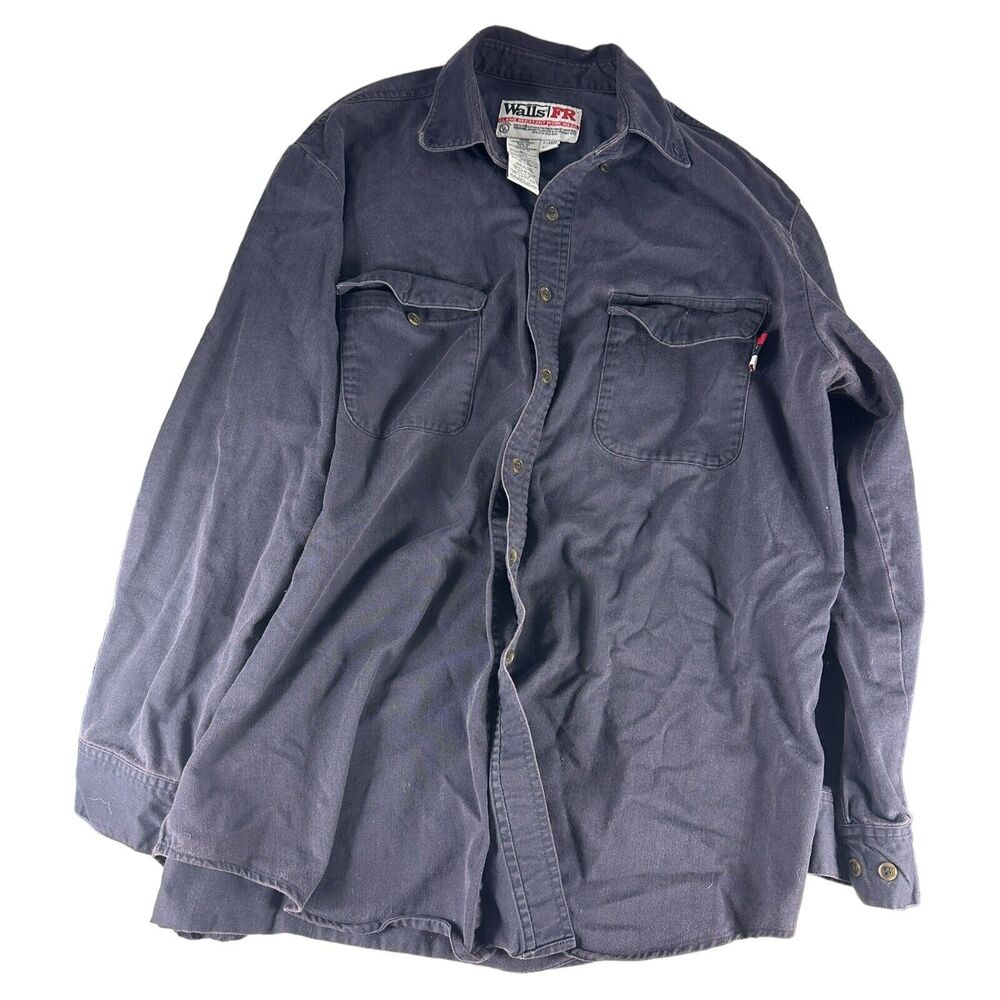 Walls FR Flame Resistant Mens Long Sleeve Button Shirt HRC 2 ATPV 8.3 XL Denim